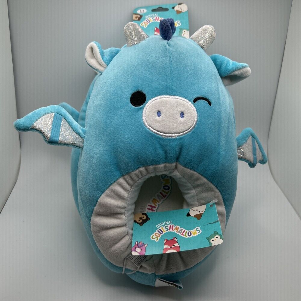Squishmallows Slippers Tatiana The Dragon Blue Child Footwear Size 2-3 Comfort